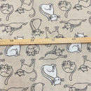 COTONE ARREDAMENTO - 021 FANTASIA GATTI FONDO BEIGE