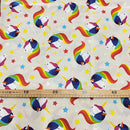 COTONE ARREDAMENTO - 027 FANTASIA UNICORNI ARCOBALENO - DUE VARIANTI