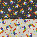 COTONE ARREDAMENTO - 027 FANTASIA UNICORNI ARCOBALENO - DUE VARIANTI