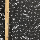 COTONE ARREDAMENTO - 149 NOTE MUSICALI FONDO NERO