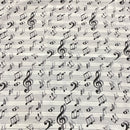 COTONE ARREDAMENTO - 150 NOTE MUSICALI/PENTAGRAMMA FONDO BIANCO