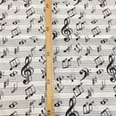 COTONE ARREDAMENTO - 150 NOTE MUSICALI/PENTAGRAMMA FONDO BIANCO