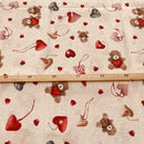 COTONE ARREDAMENTO - 025 FANTASIA ORSETTI E CUORI ROSSI