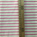 JERSEY DI COTONE - RIGA BIANCO/ROSA 1 CM