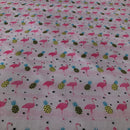 POL-003 FENICOTTERI/ANANAS FONDO ROSA