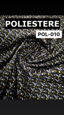 POL-010 NOTE MUSICALI BIANCO/ORO FONDO NERO