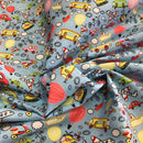 POL-068 MACCHINE/AEROPLANI FONDO CELESTE