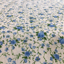 COTONE ARREDAMENTO - ROSELLINE BLU STELO VERDE 306