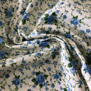 COTONE ARREDAMENTO - ROSELLINE BLU STELO VERDE 306