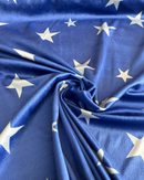 VELLUTO STAMPATO - FONDO BLU STELLE BIANCHE
