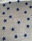 VELLUTO STAMPATO - FONDO GRIGIO STELLE BLU