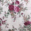 COTONE ARREDAMENTO - 102 FIORE ROSA FONDO BEIGE