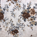 COTONE ARREDAMENTO - 103 FIORE MARRONE FONDO BEIGE