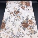 COTONE ARREDAMENTO - 103 FIORE MARRONE FONDO BEIGE
