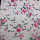 COTONE ARREDAMENTO - 093 FIORE ROSA/VERDE FONDO PANNA