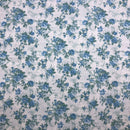 COTONE ARREDAMENTO - 108 FIORELLINO CELESTE FONDO BIANCO