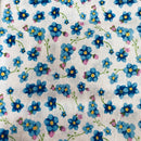 COTONE ARREDAMENTO - 213 FIORELLINI BLU FONDO BIANCO