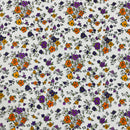COTONE 100% - 083 FIORI VIOLA E ARANCIO