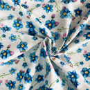 COTONE ARREDAMENTO - 213 FIORELLINI BLU FONDO BIANCO