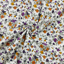 COTONE 100% - 083 FIORI VIOLA E ARANCIO