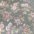 COTONE ARREDAMENTO - 217 FIORE ROSA FONDO GRIGIO