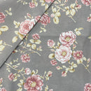 COTONE ARREDAMENTO - 217 FIORE ROSA FONDO GRIGIO