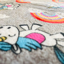 PILE CINIGLIATO - UNICORNO/ARCOBALENO FONDO GRIGIO